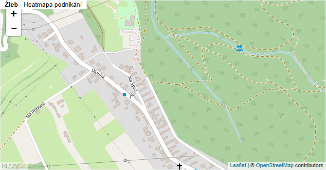 Žleb - mapa podnikání