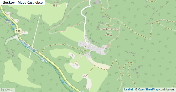 Beškov - mapa části obce