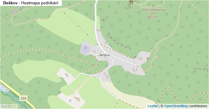 Beškov - mapa podnikání