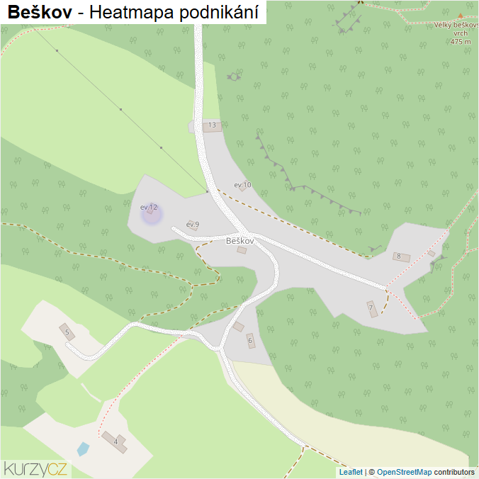 Mapa Beškov - Firmy v části obce.