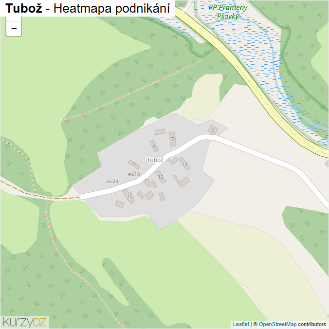 Mapa Tubož - Firmy v části obce.