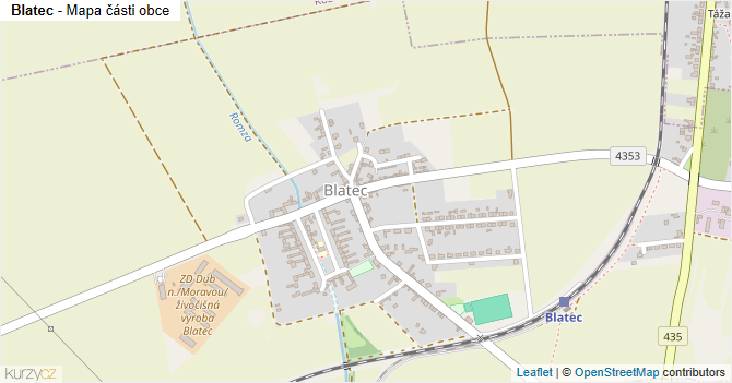 Blatec - mapa části obce