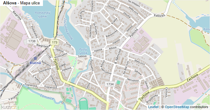 Alšova - mapa ulice