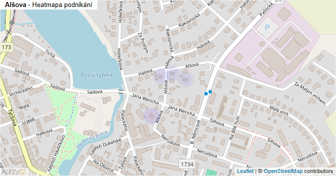 Alšova - mapa podnikání