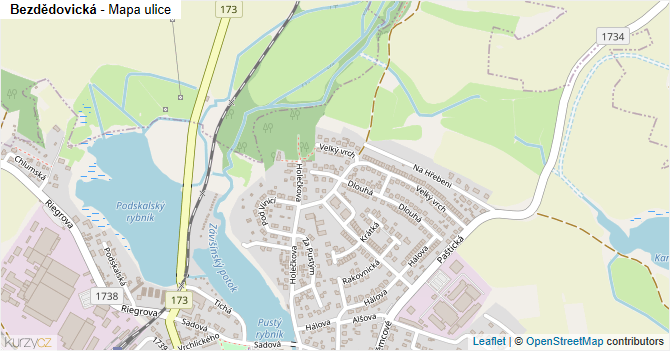 Bezdědovická - mapa ulice