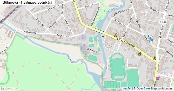 Böhmova - mapa podnikání