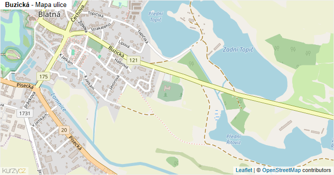 Buzická - mapa ulice