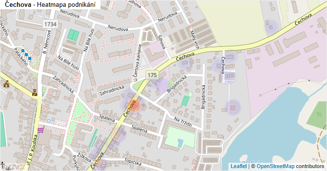 Čechova - mapa podnikání