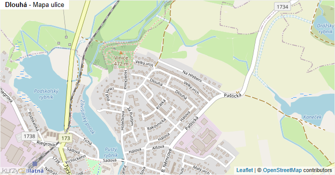 Dlouhá - mapa ulice