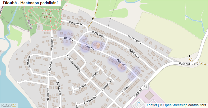 Dlouhá - mapa podnikání