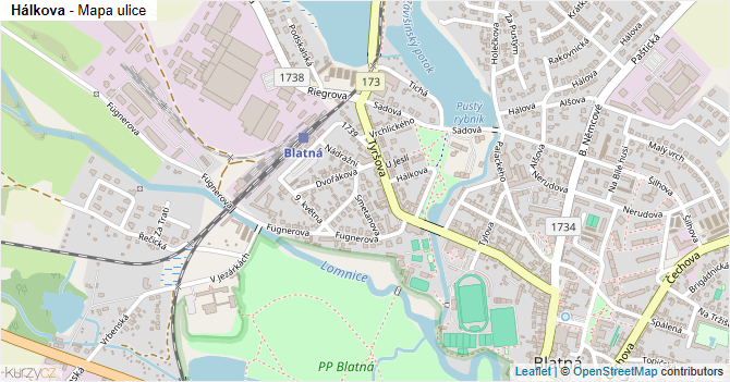 Hálkova - mapa ulice