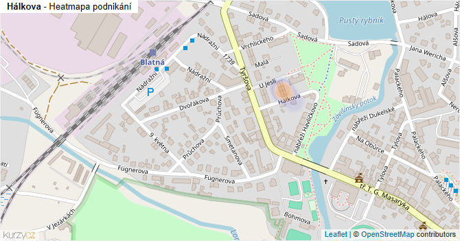 Hálkova - mapa podnikání