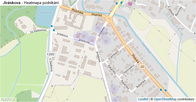 Jiráskova - mapa podnikání