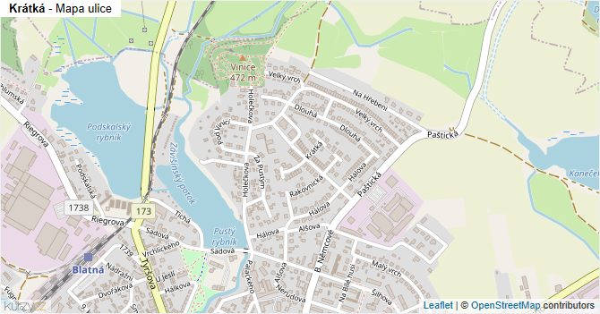 Krátká - mapa ulice