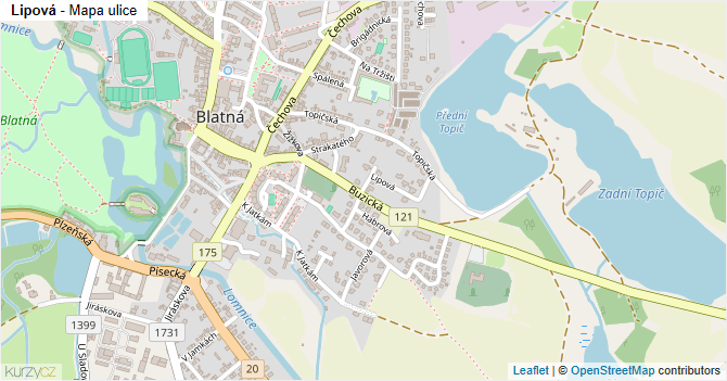 Lipová - mapa ulice