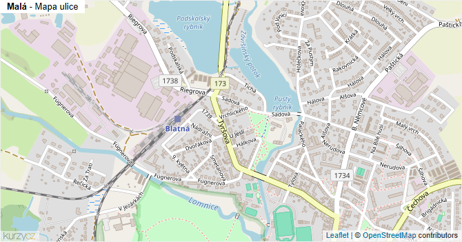 Malá - mapa ulice