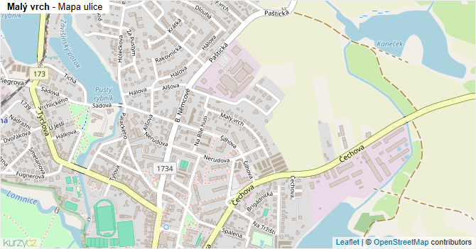 Malý vrch - mapa ulice