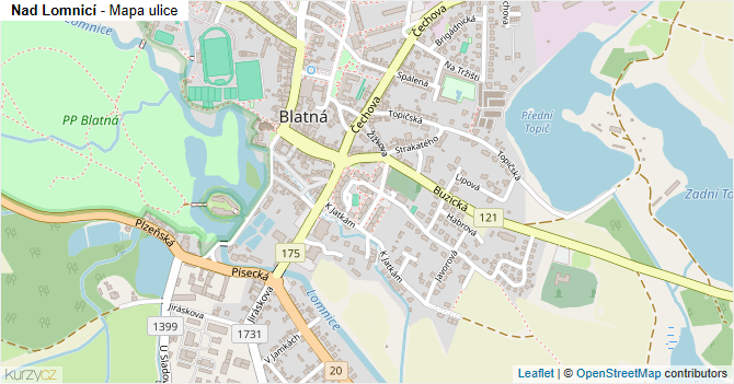 Nad Lomnicí - mapa ulice