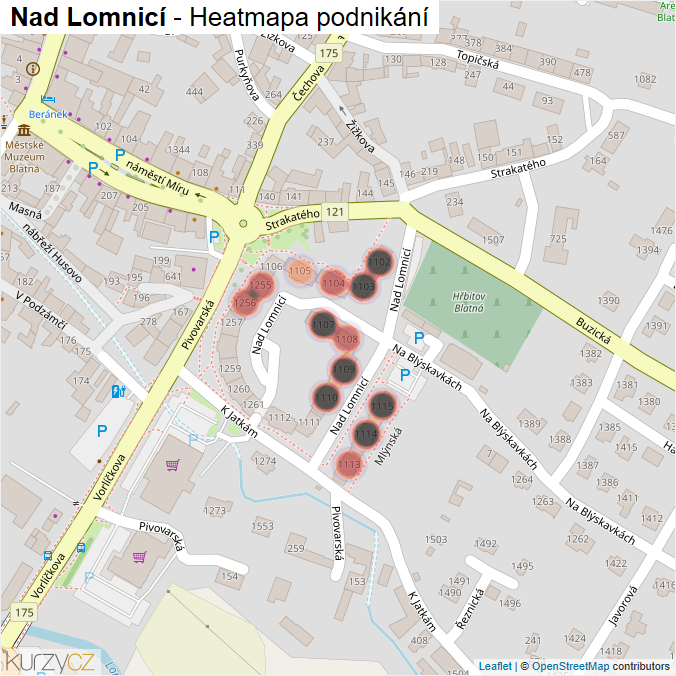Mapa Nad Lomnicí - Firmy v ulici.