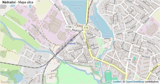 Nádražní - mapa ulice