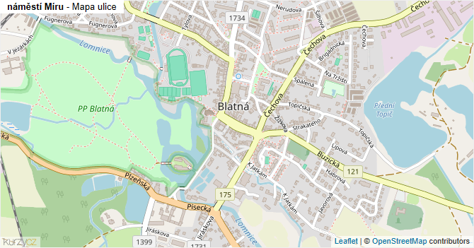 náměstí Míru - mapa ulice