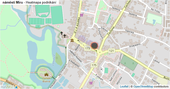náměstí Míru - mapa podnikání