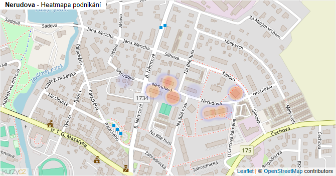Nerudova - mapa podnikání