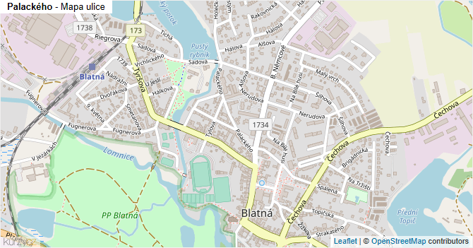 Palackého - mapa ulice