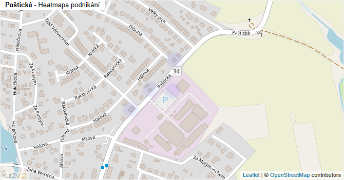 Paštická - mapa podnikání