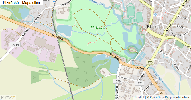 Plzeňská - mapa ulice