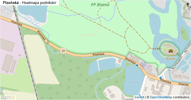 Plzeňská - mapa podnikání