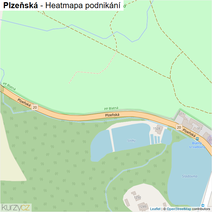 Mapa Plzeňská - Firmy v ulici.