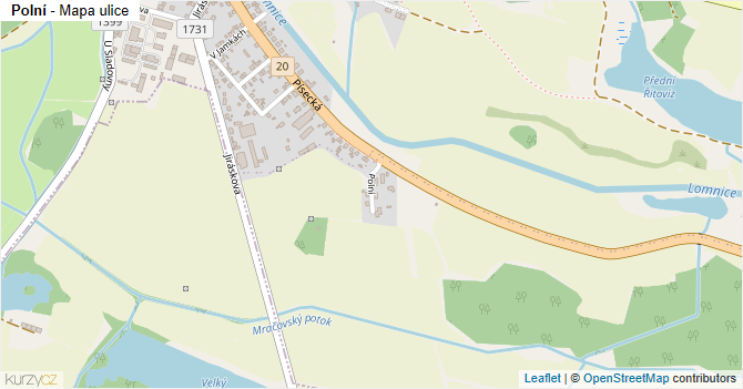 Polní - mapa ulice