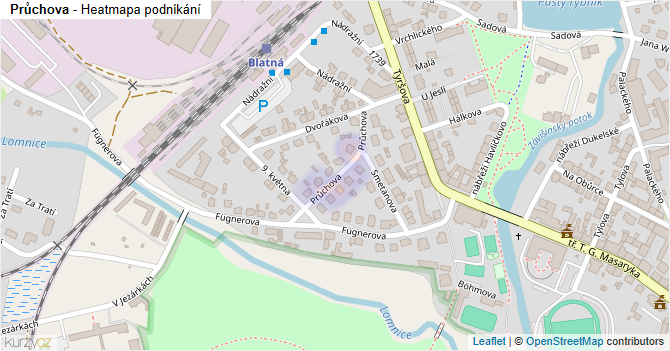 Průchova - mapa podnikání