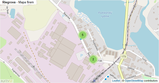 Riegrova - mapa firem