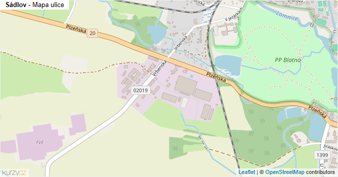 Sádlov - mapa ulice