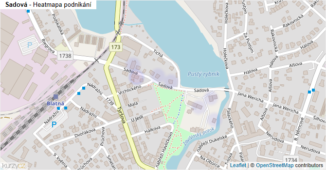 Sadová - mapa podnikání