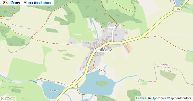 Skaličany - mapa části obce