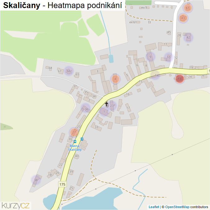 Mapa Skaličany - Firmy v části obce.