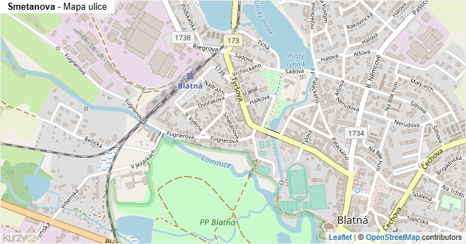 Smetanova - mapa ulice