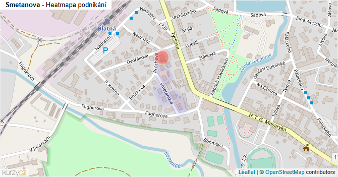 Smetanova - mapa podnikání