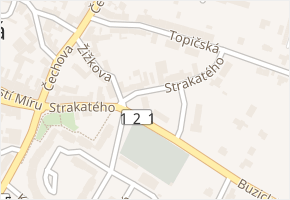Strakatého v obci Blatná - mapa ulice