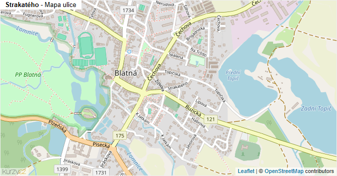 Strakatého - mapa ulice