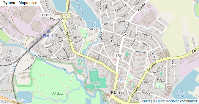 Tylova - mapa ulice