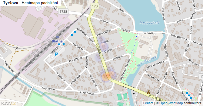 Tyršova - mapa podnikání