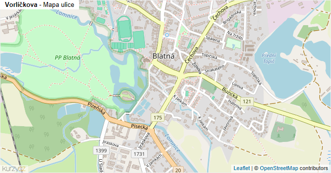 Vorlíčkova - mapa ulice