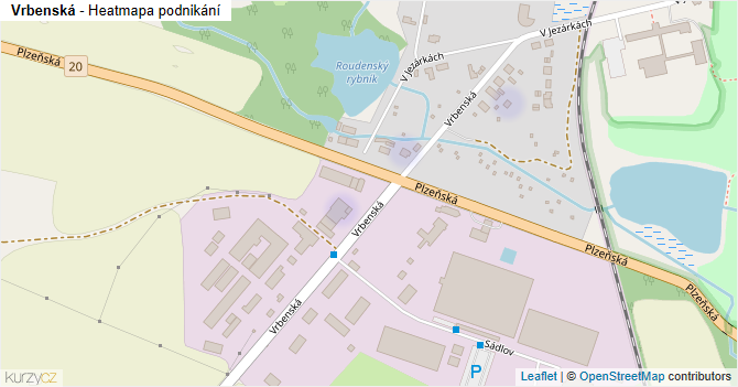 Vrbenská - mapa podnikání