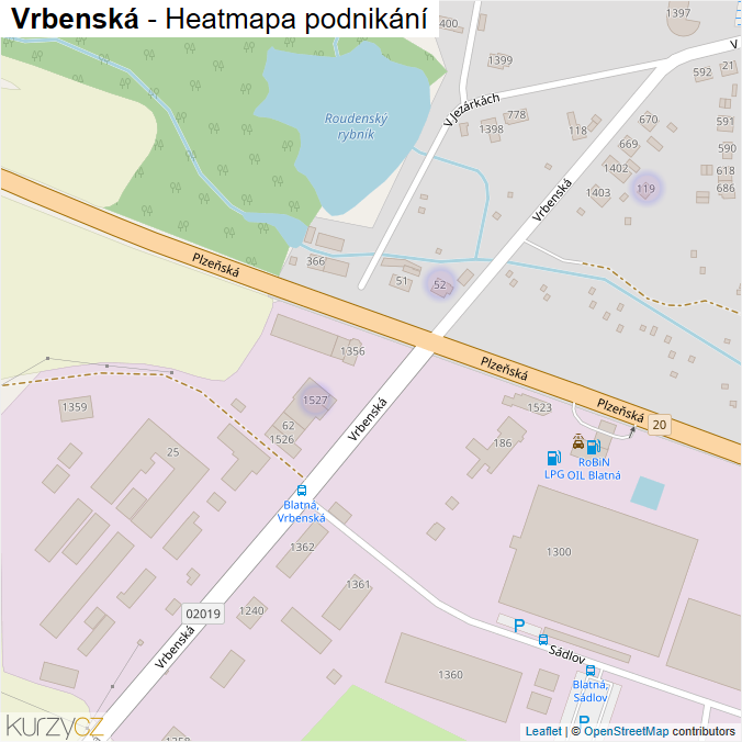 Mapa Vrbenská - Firmy v ulici.