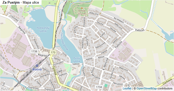 Za Pustým - mapa ulice