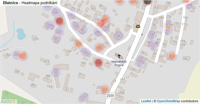 Blatnice - mapa podnikání